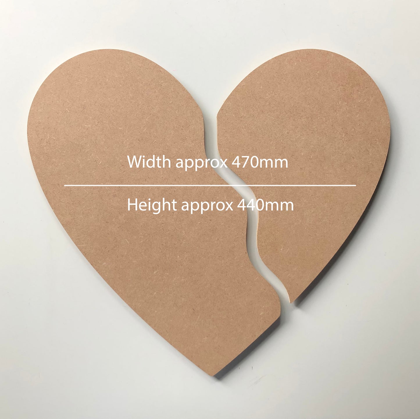 12mm MDF Blank, 47cm 2 Piece Heart