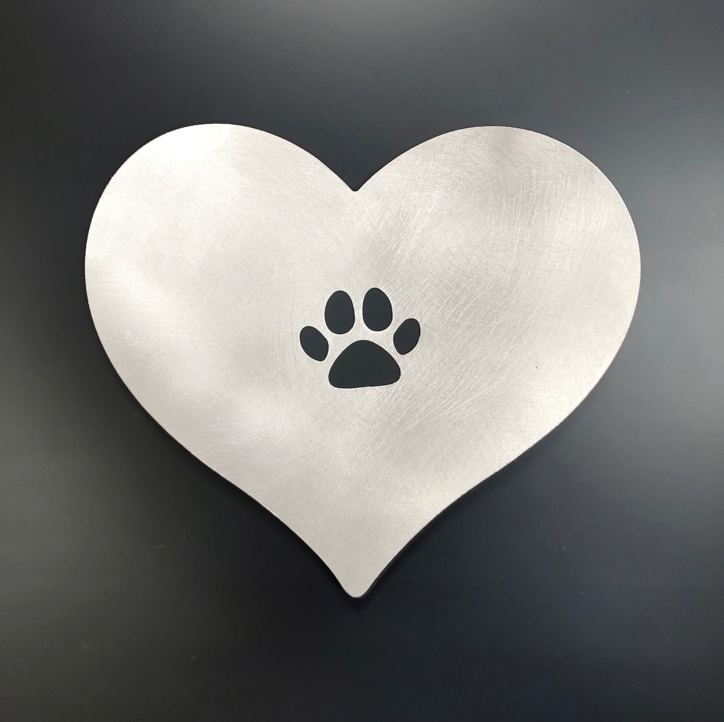 Aluminium Love Heart Cat Paw Print