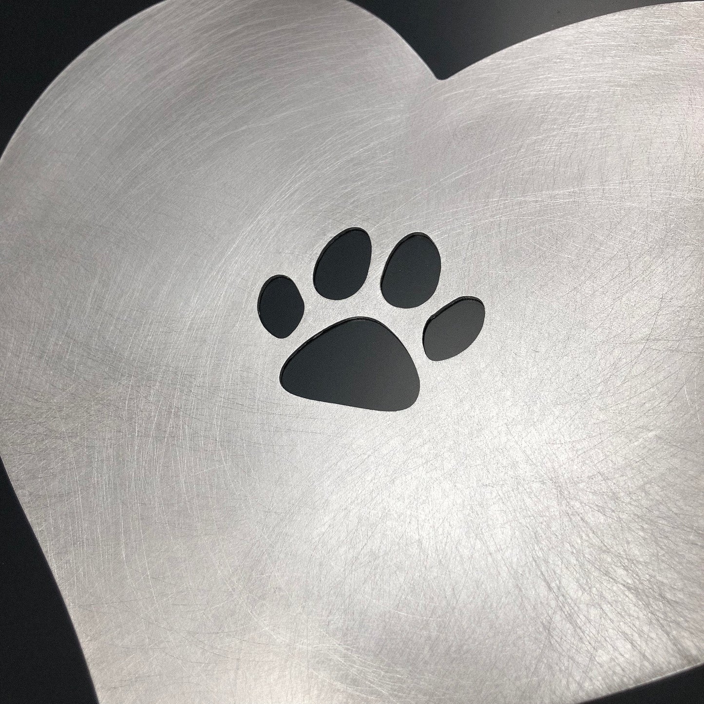 Aluminium Love Heart Cat Paw Print
