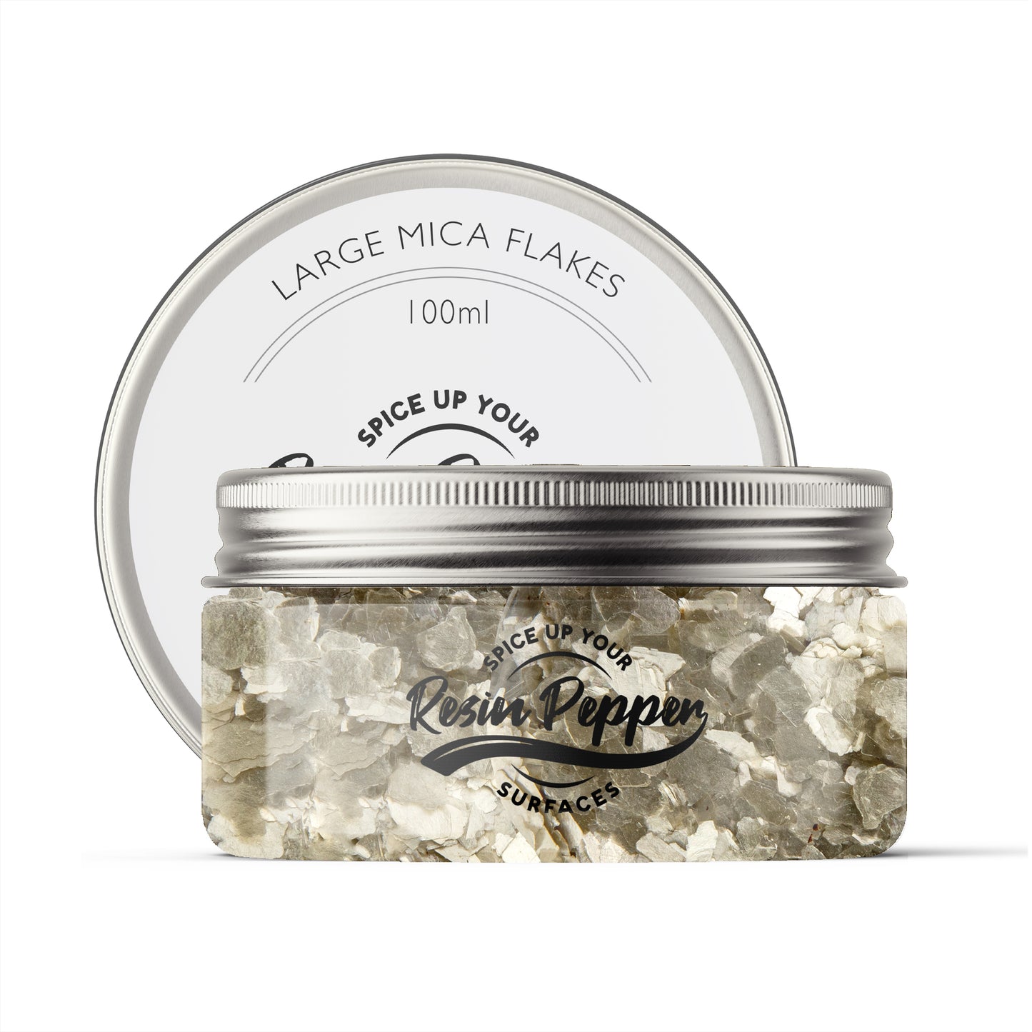 Large Mica Flakes, Silver