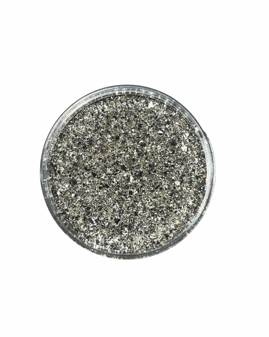Shiny Silver Coloured Glass Chips
