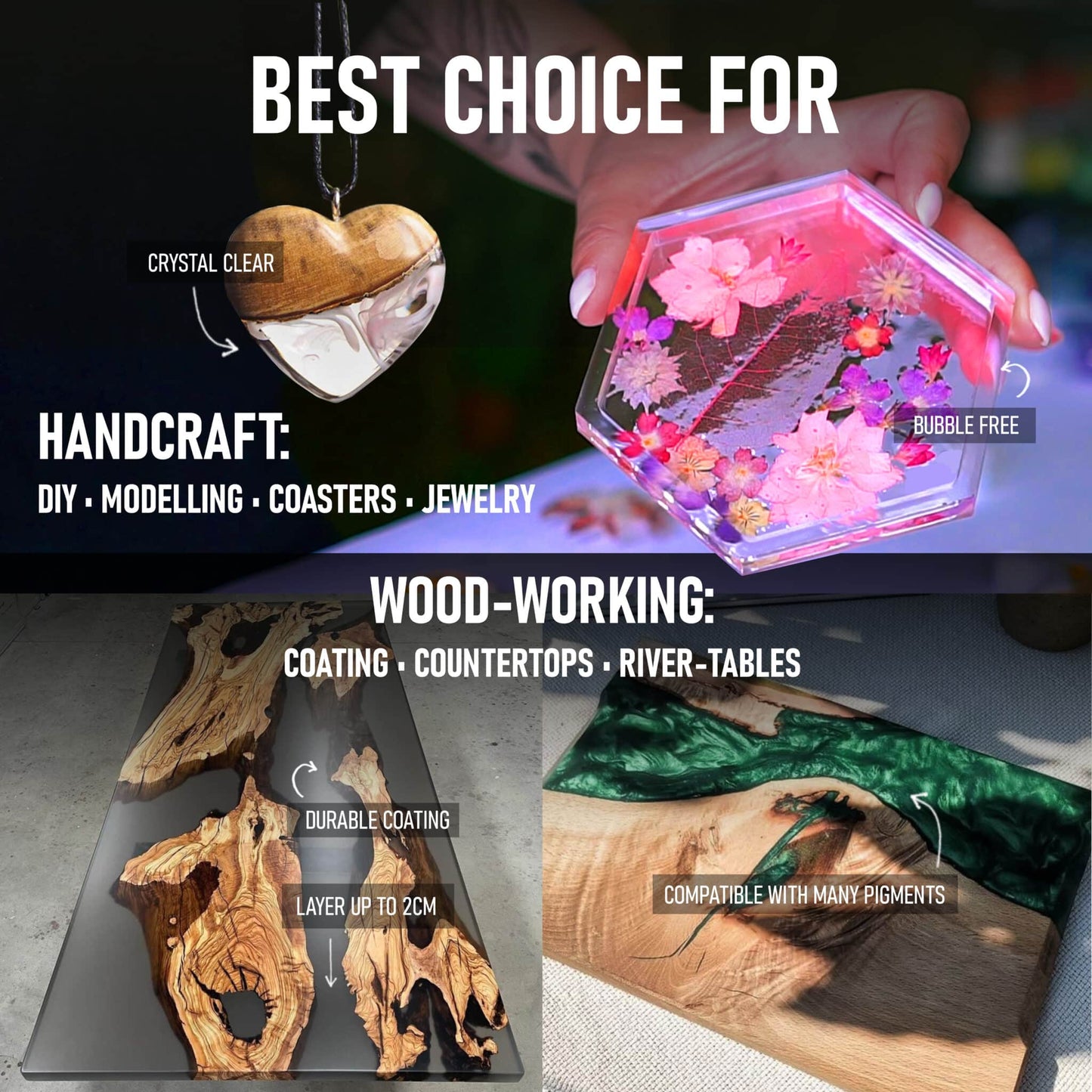 “Trasparente” – Multipurpose Clear Epoxy Resin | Casting Up to 2cm