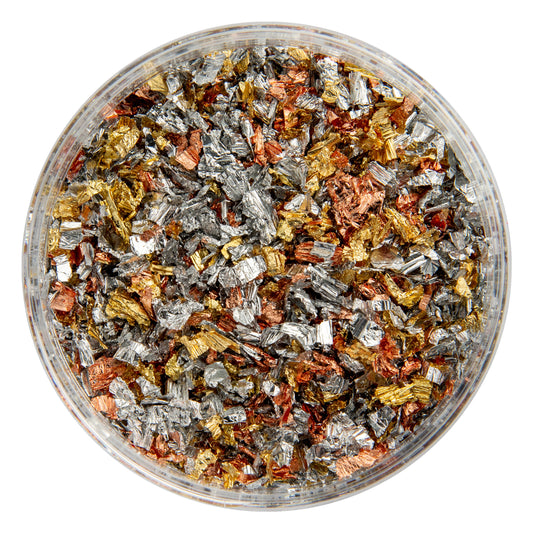 Metal Leaf Flakes Silver, Copper and Gold